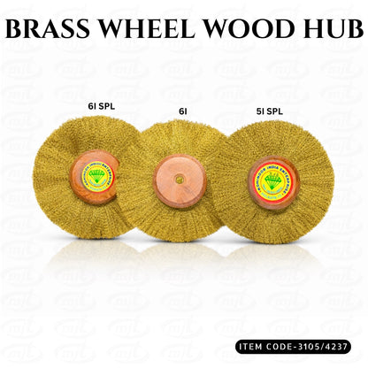 BRASS WHEEL WOOD HUB